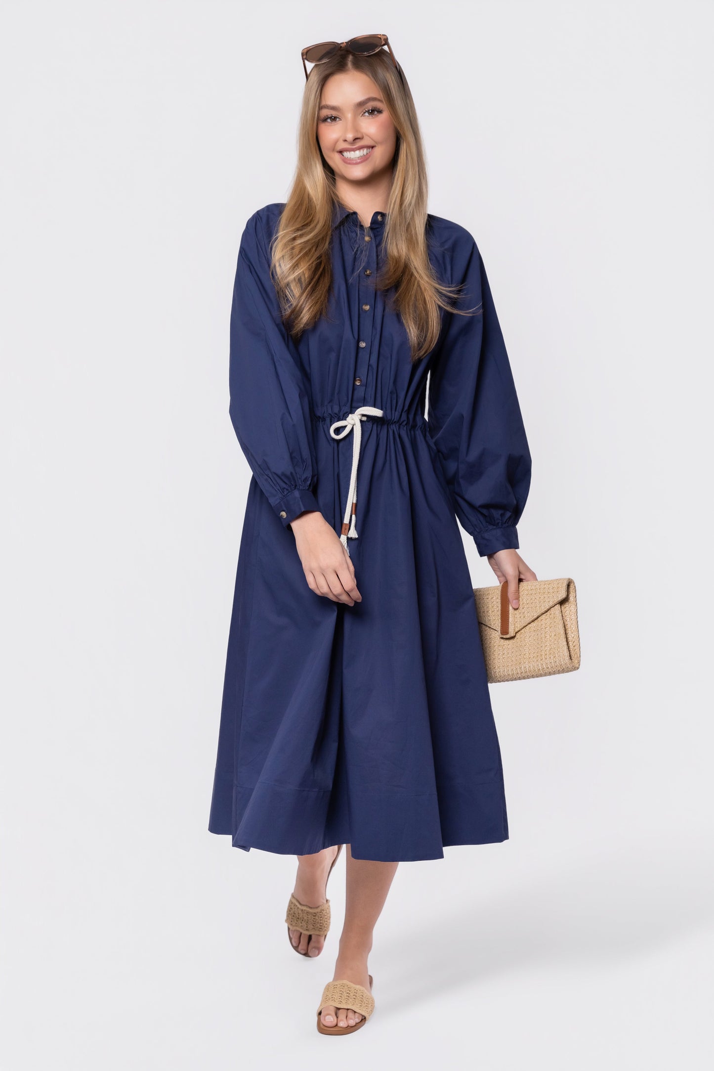 NAVY LINDEN DRESS