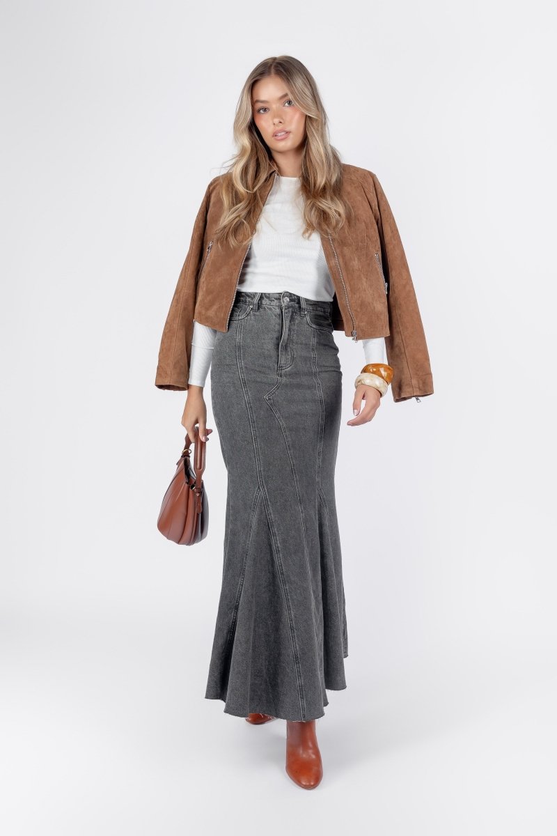 BLACK ARDEN DENIM SKIRT