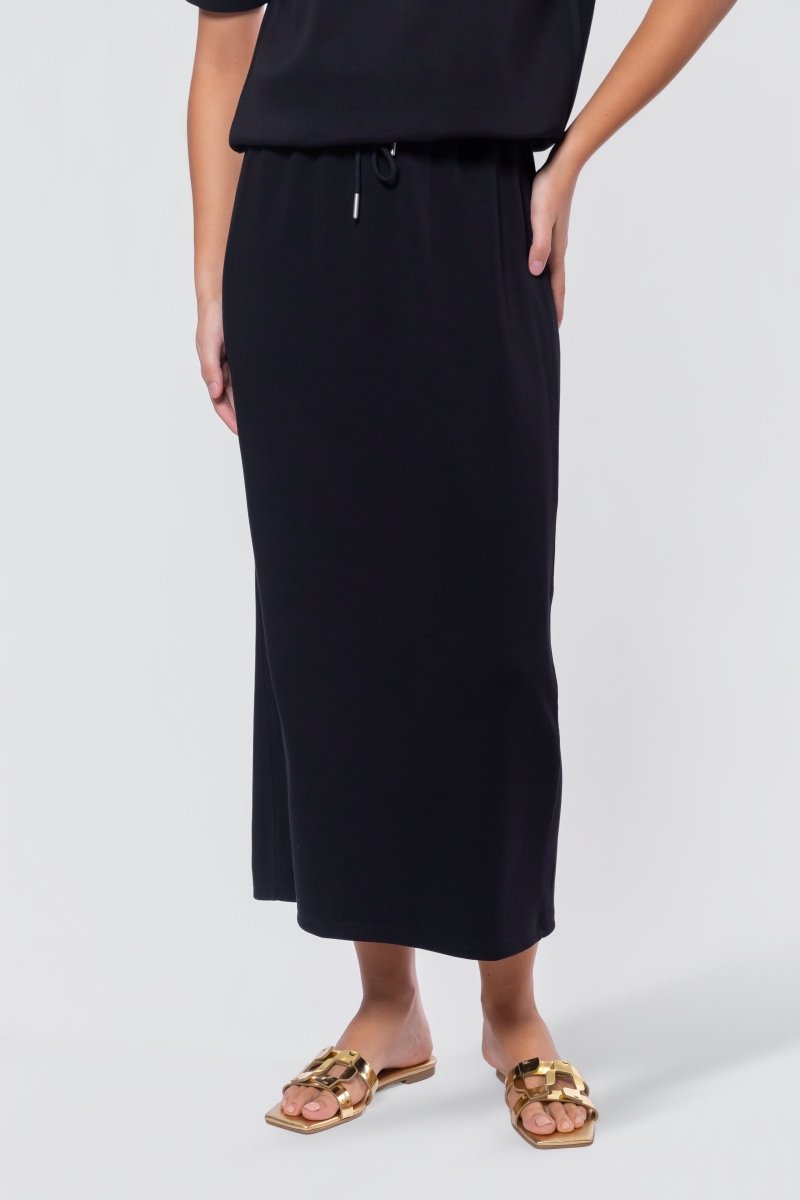BLACK MINA MIDI SKIRT