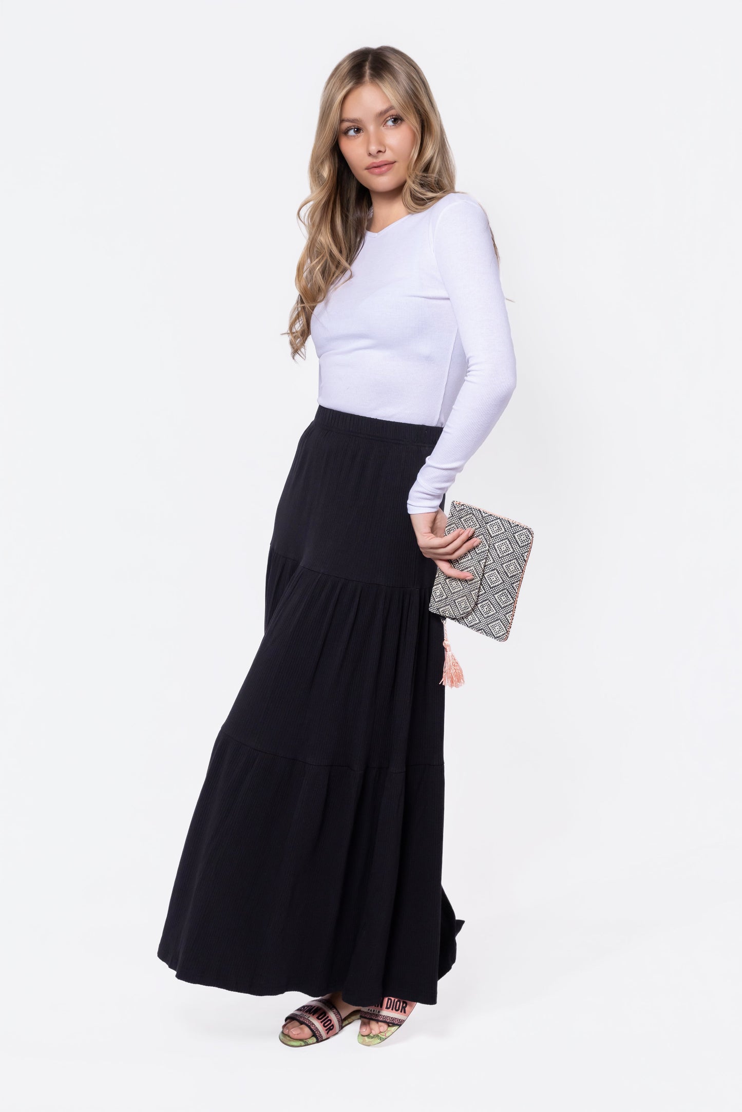 WHITE ROMI  LONG SLEEVE TOP