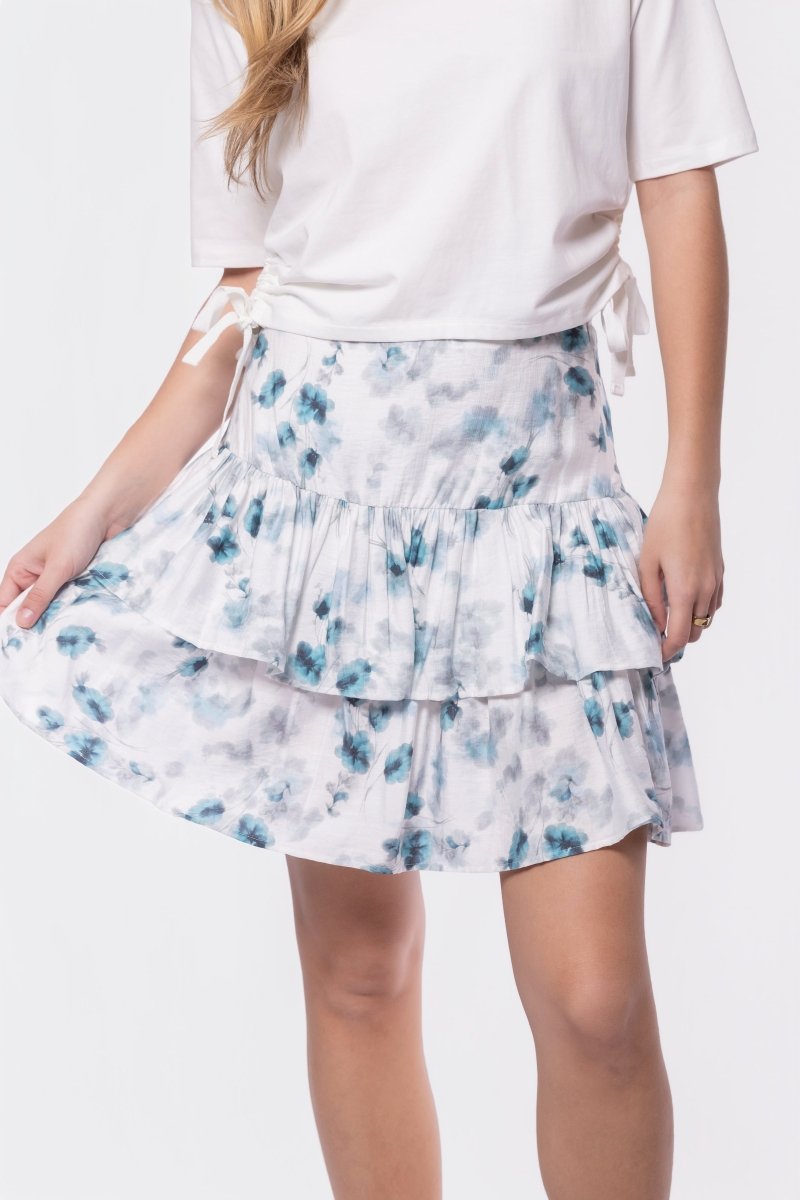 TEAL/WHITE TESSA SKIRT