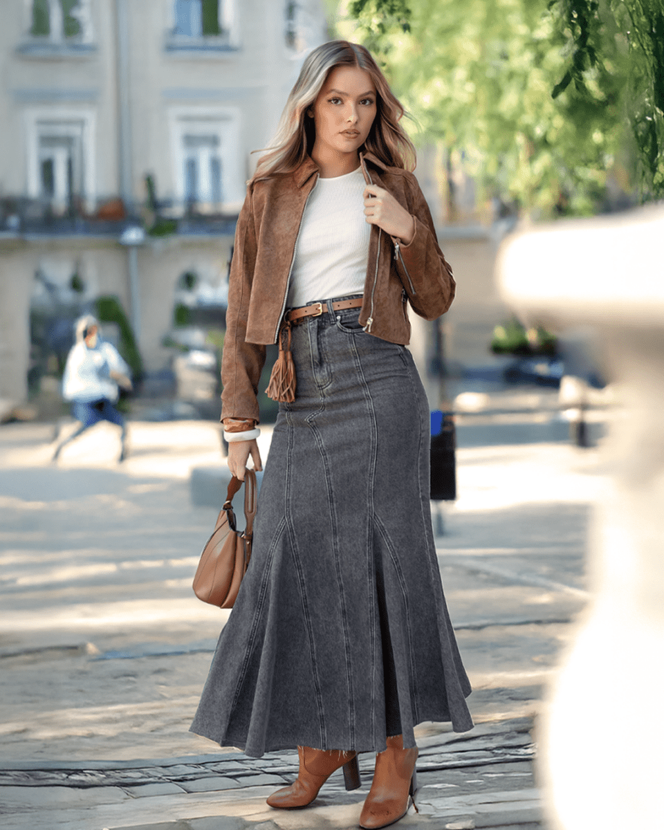 BLACK ARDEN DENIM SKIRT