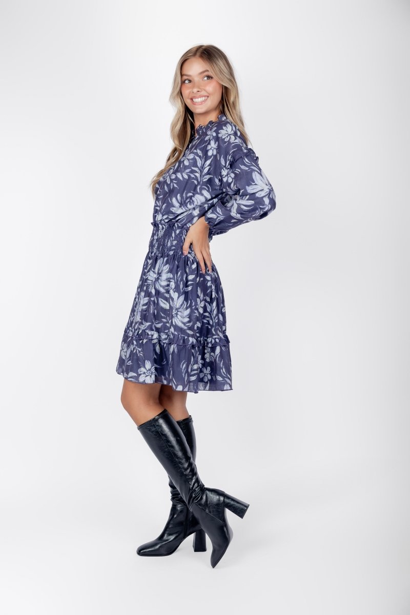PURPLE PATTERN CECILIA DRESS