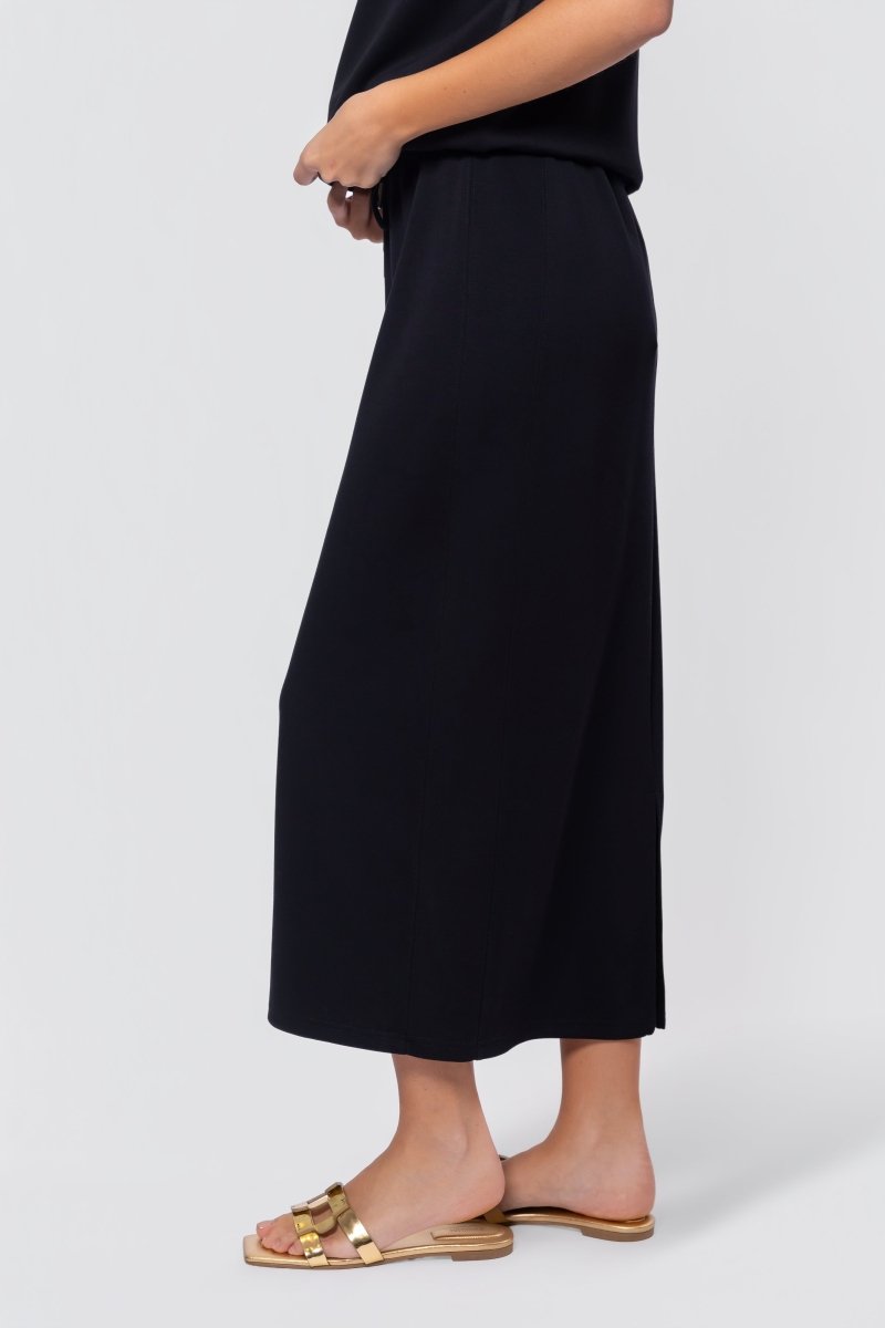 BLACK MINA MIDI SKIRT