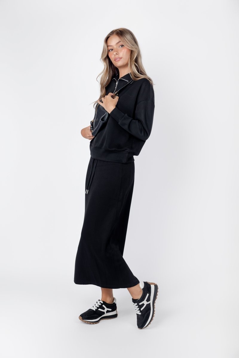 BLACK MINA HALF ZIP JACKET