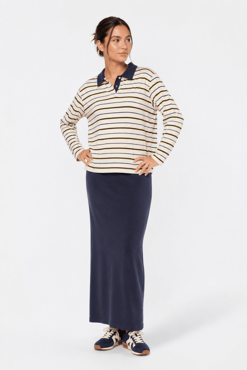 IVORY NAVY BENNIE TOP