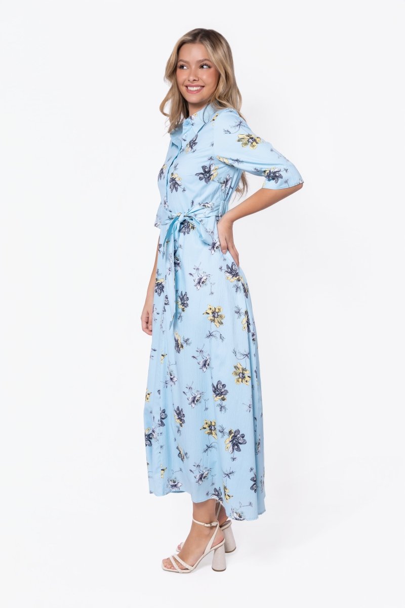 ANIKA BLUE FLOWER DRESS