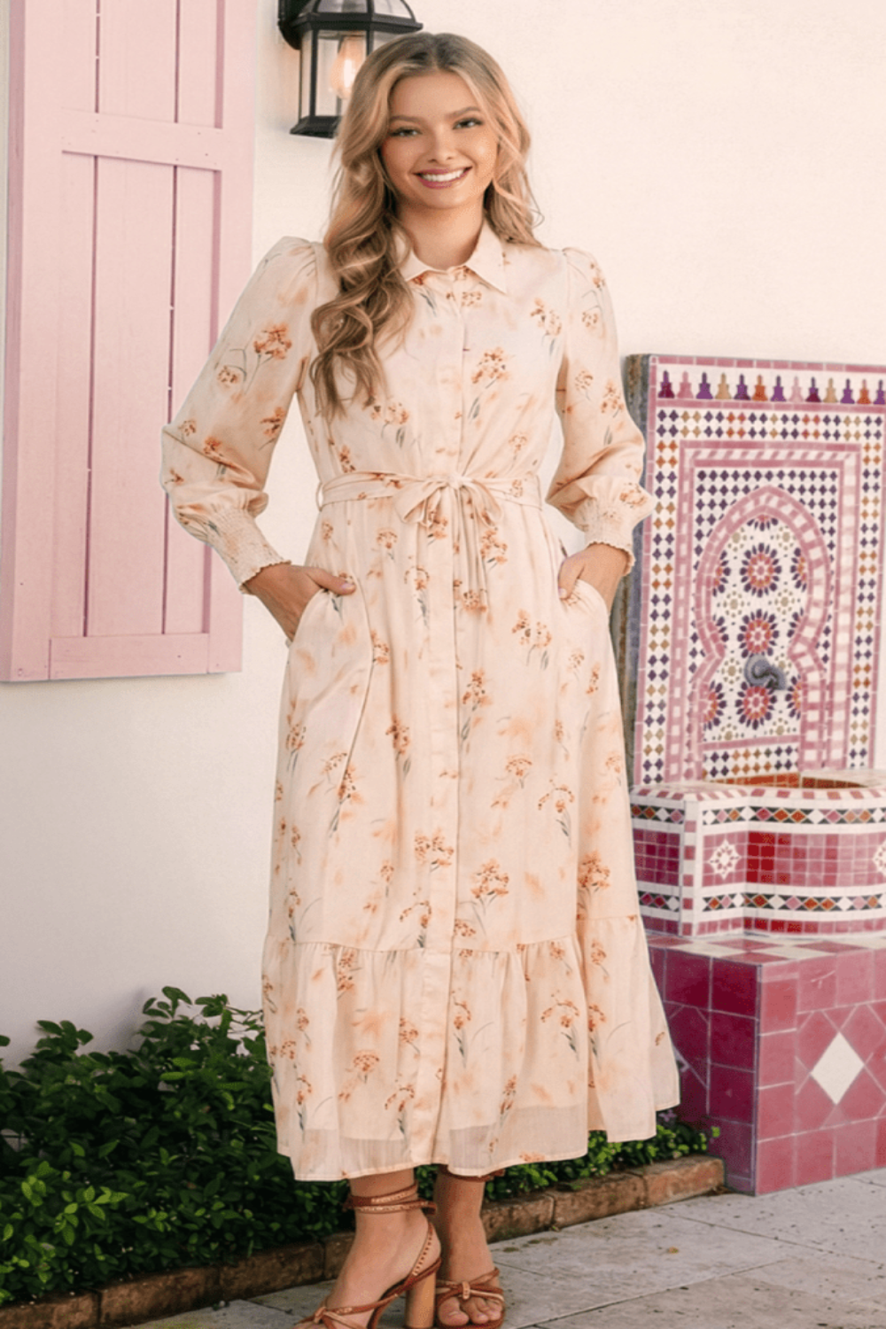 LIGHT PEACH CONNIE DRESS
