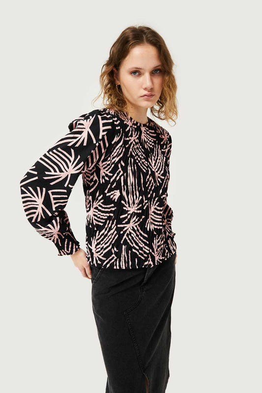 BLACK PINK CONVERSATIONAL TOP