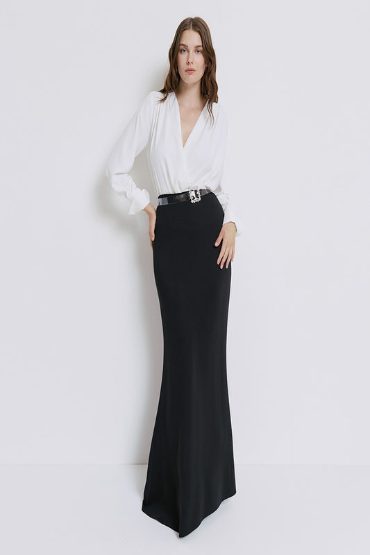 WHITE WRAP  WIDE CUFFS TOP