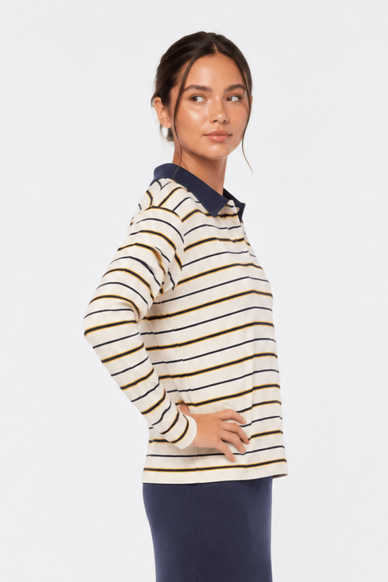 IVORY NAVY BENNIE TOP