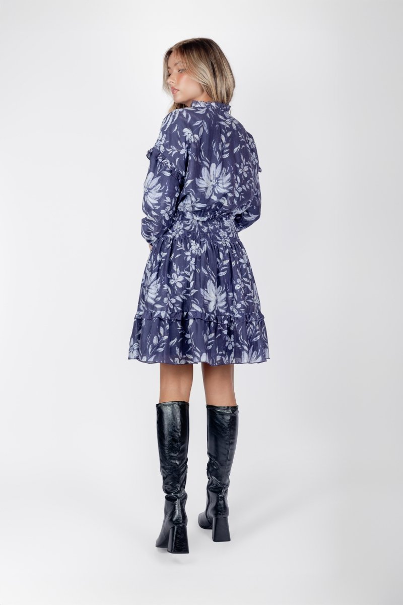PURPLE PATTERN CECILIA DRESS