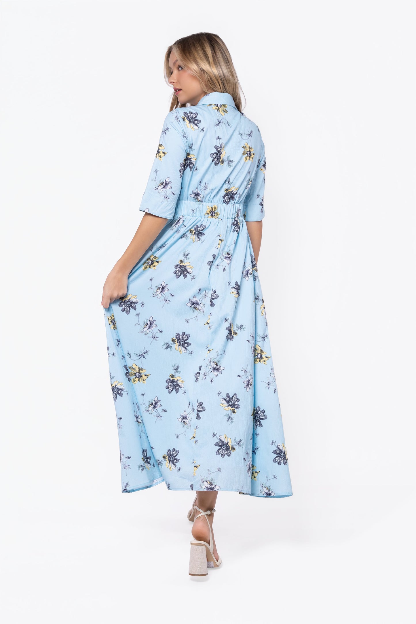 ANIKA BLUE FLOWER DRESS