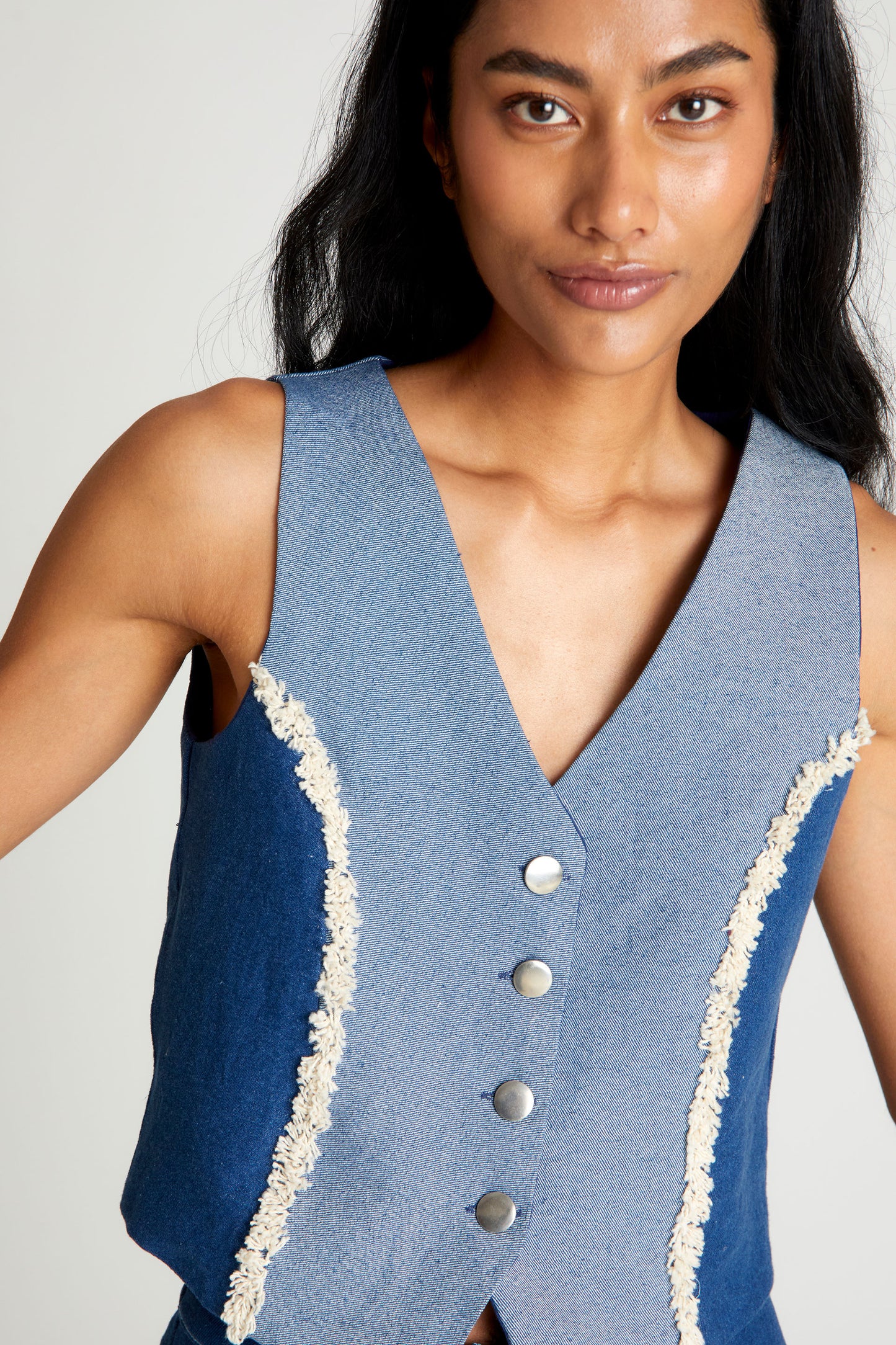 BLUE  DENIM DESIGN VEST