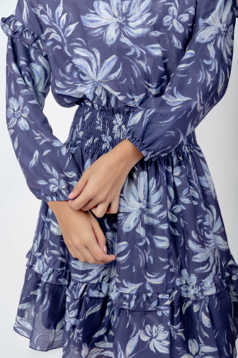 PURPLE PATTERN CECILIA DRESS