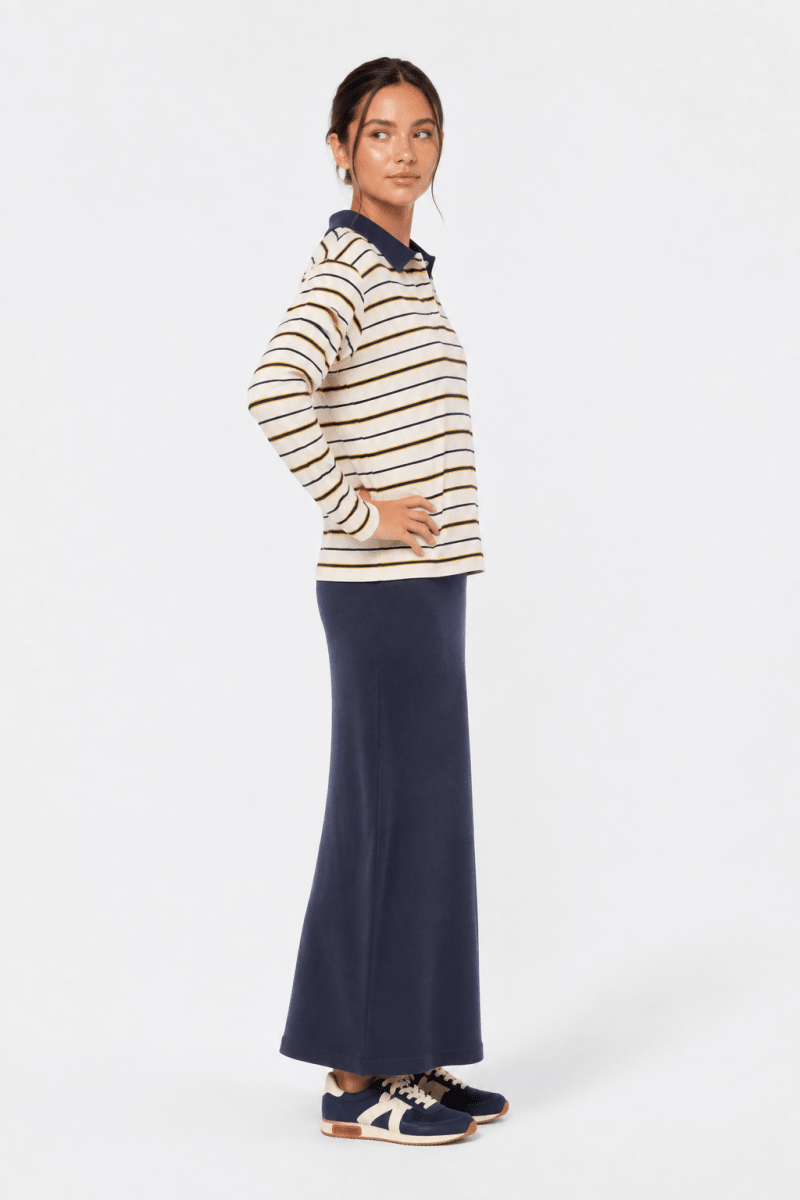 IVORY NAVY BENNIE TOP