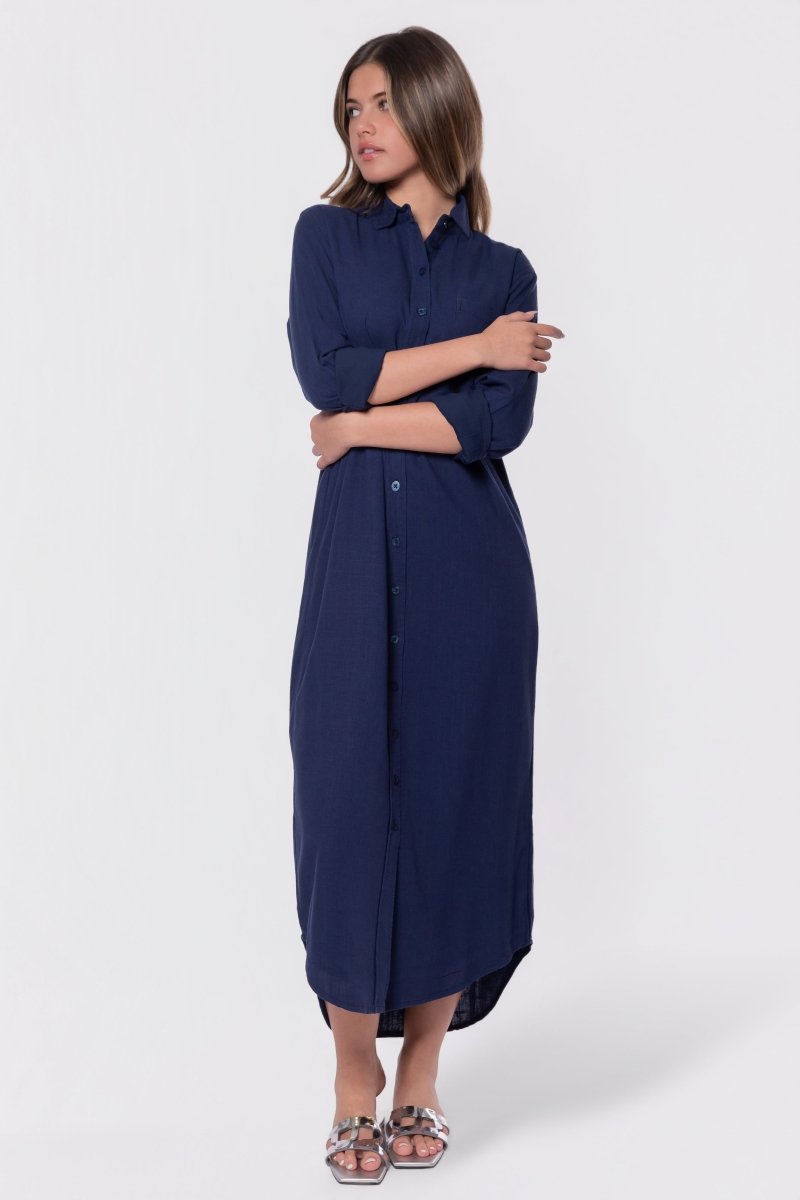 NAVY BONNIE DRESS