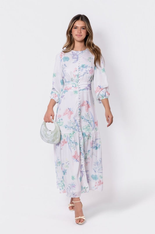 IVORY GREEN VALENTINA DRESS