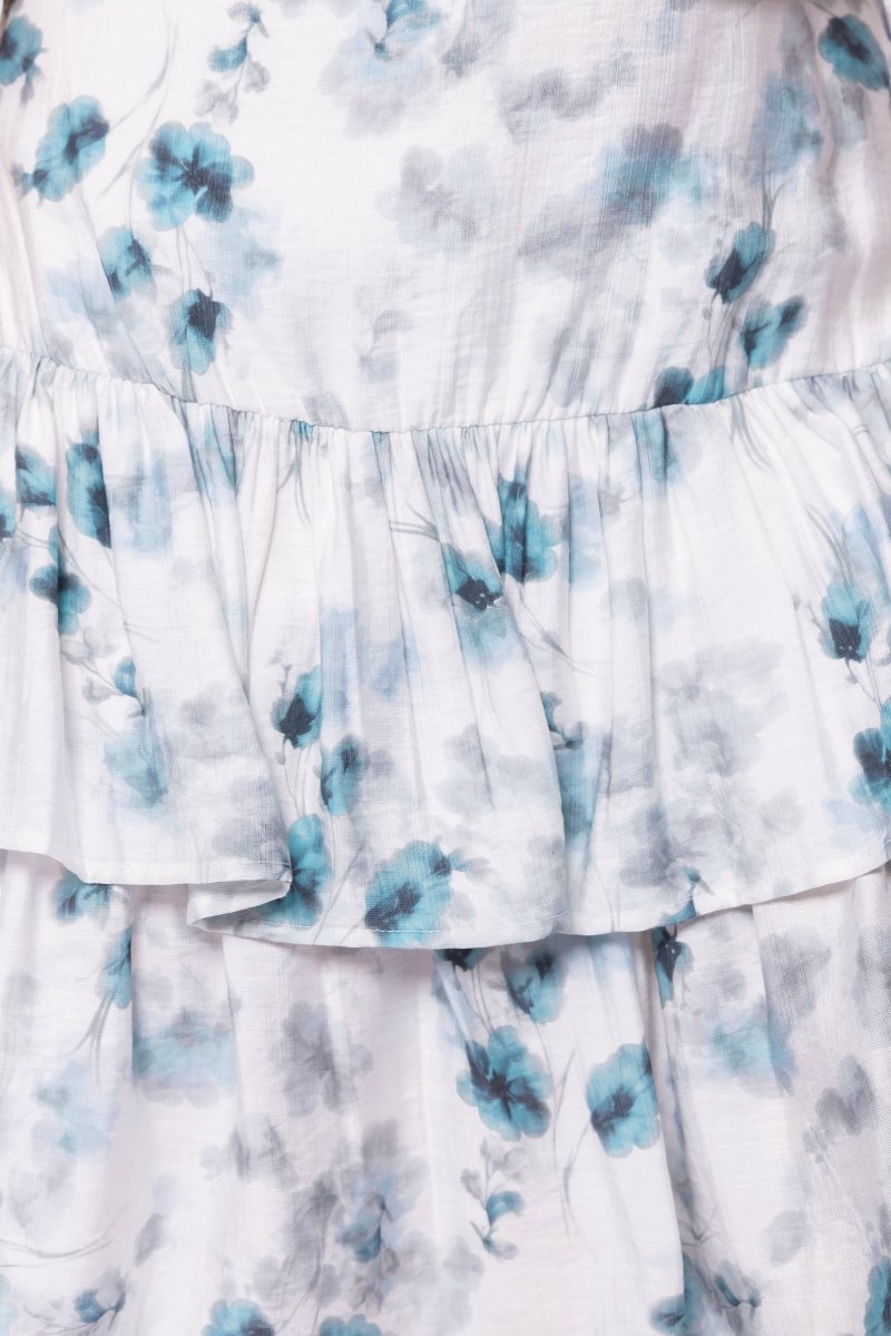 TEAL/WHITE TESSA SKIRT
