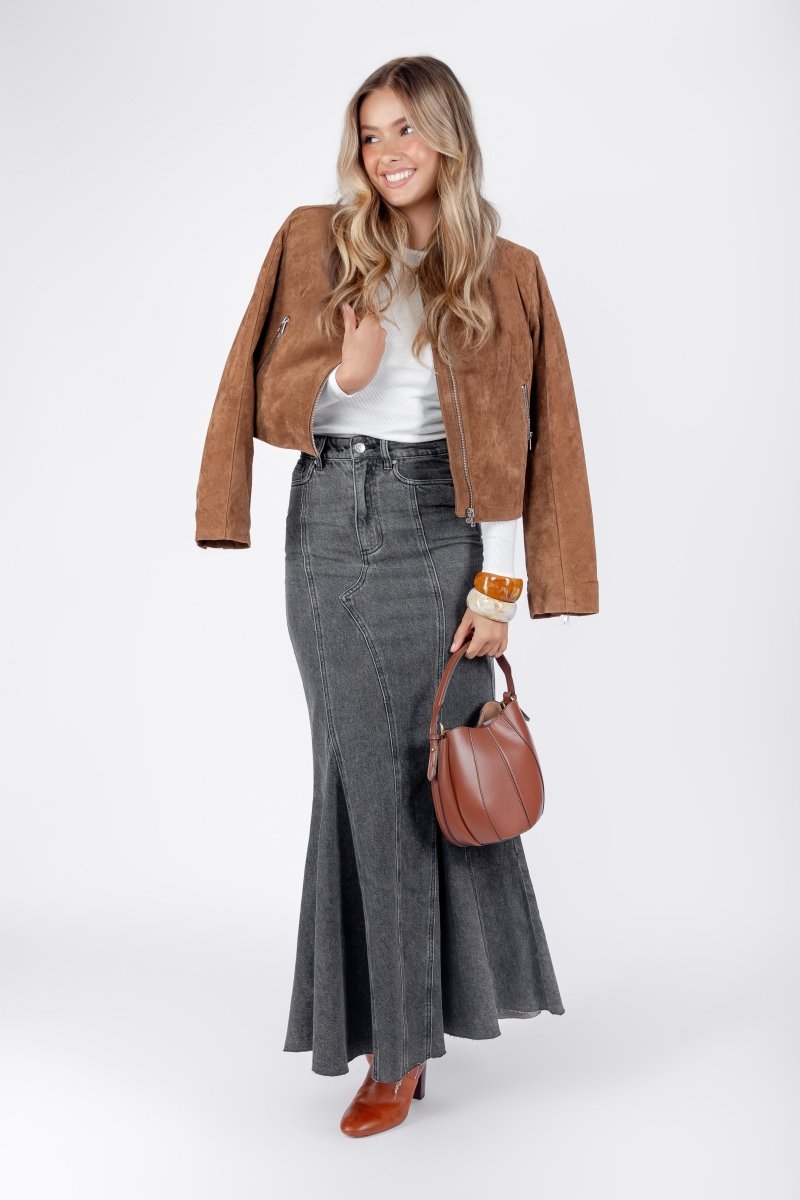BLACK ARDEN DENIM SKIRT