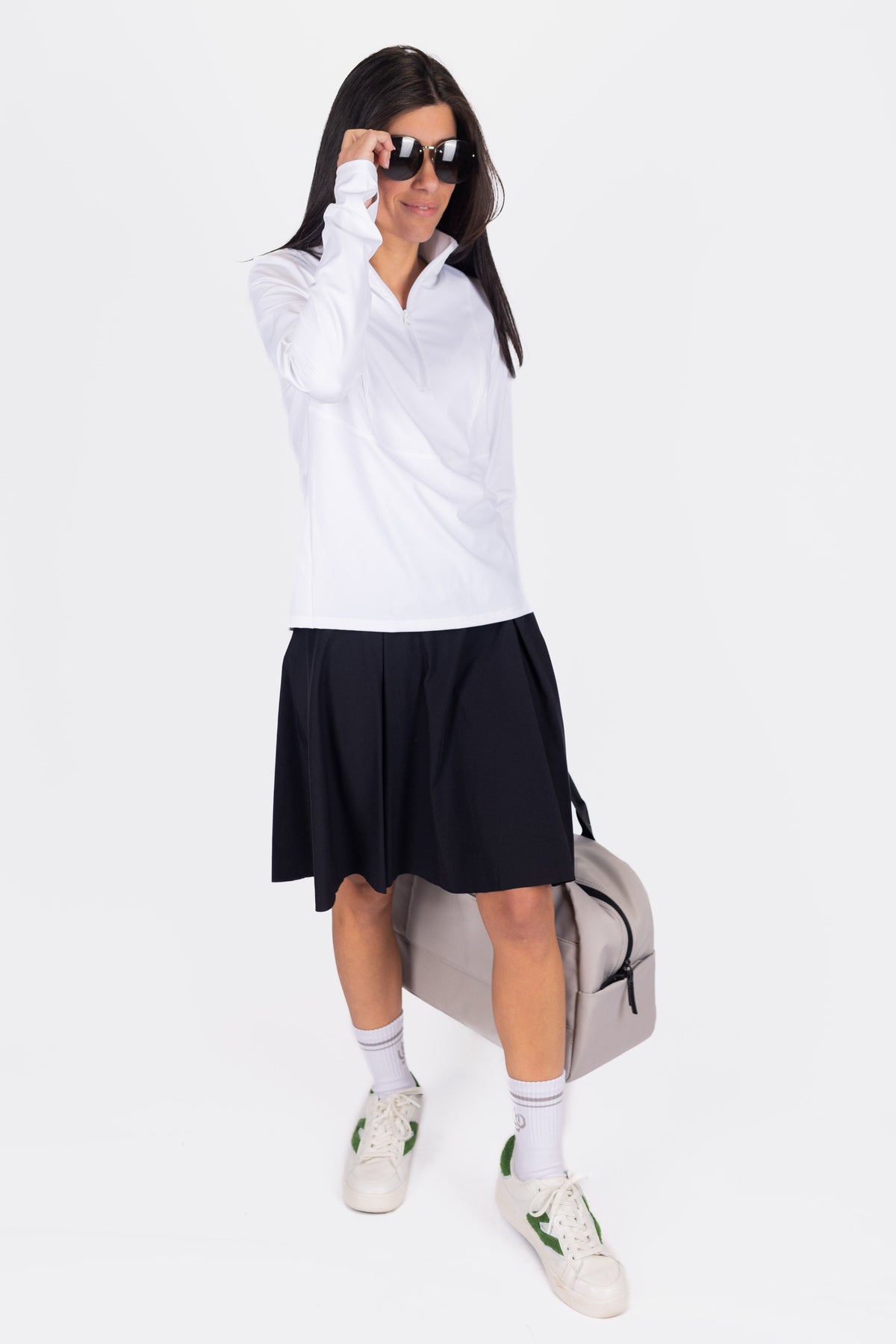 WHITE EXCEL HALF ZIP