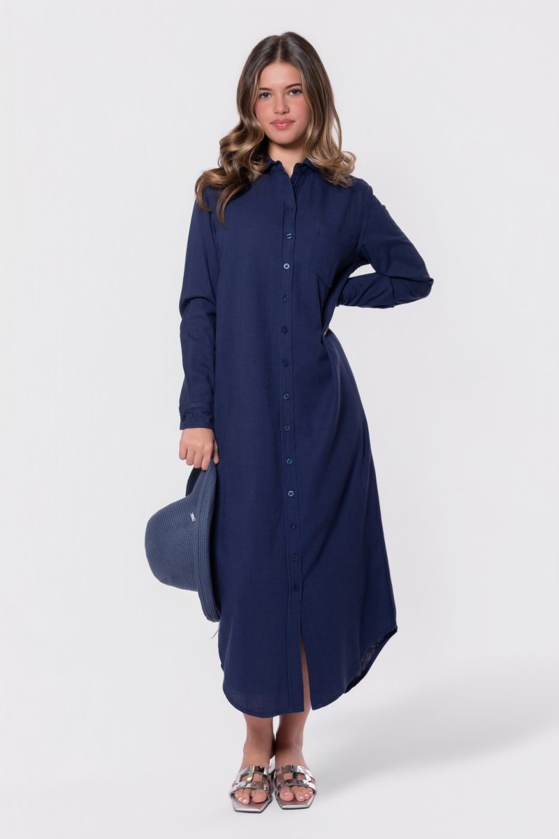 NAVY BONNIE DRESS