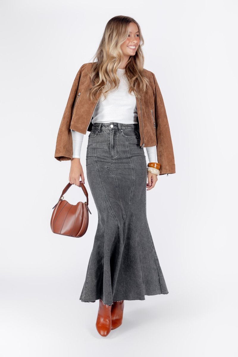 BLACK ARDEN DENIM SKIRT