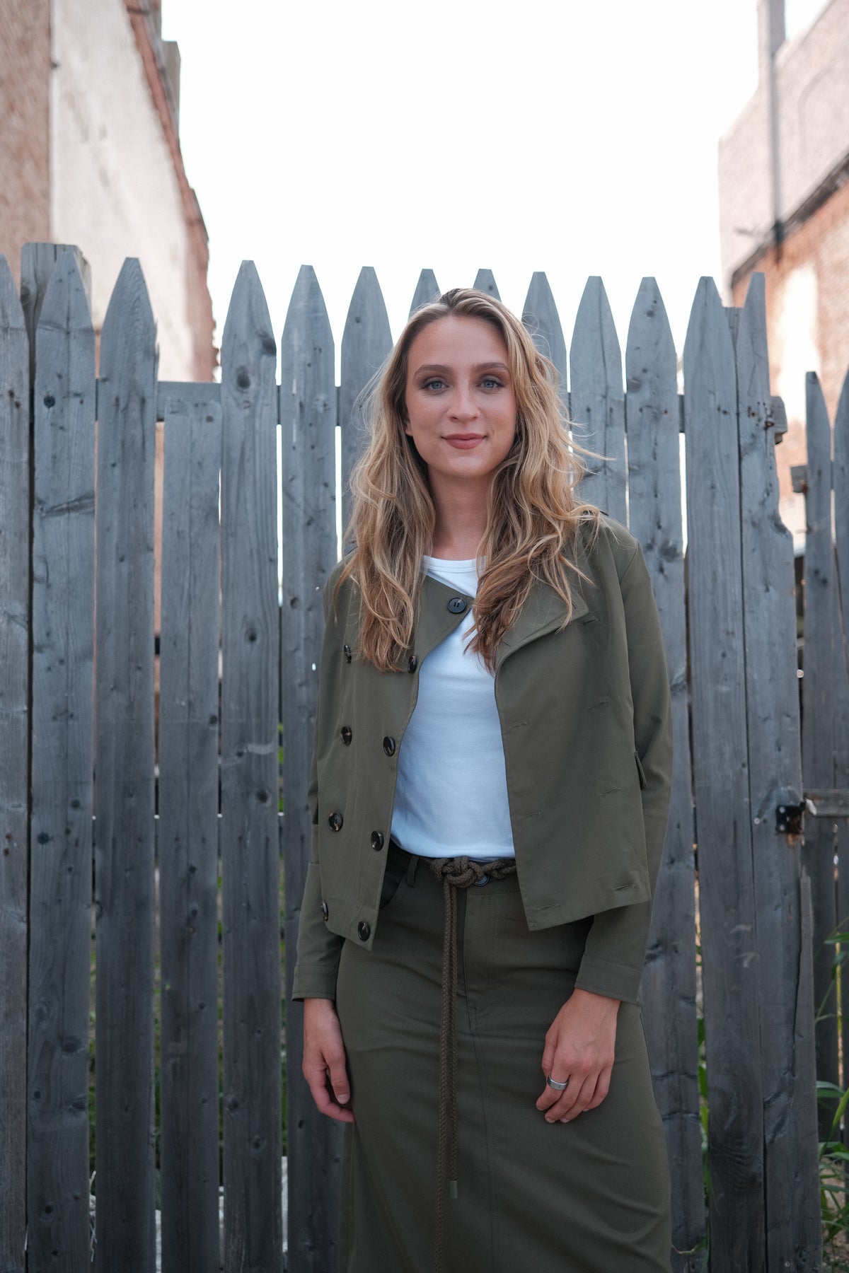 OLIVE NOIR SET JACKET & SKIRT SET