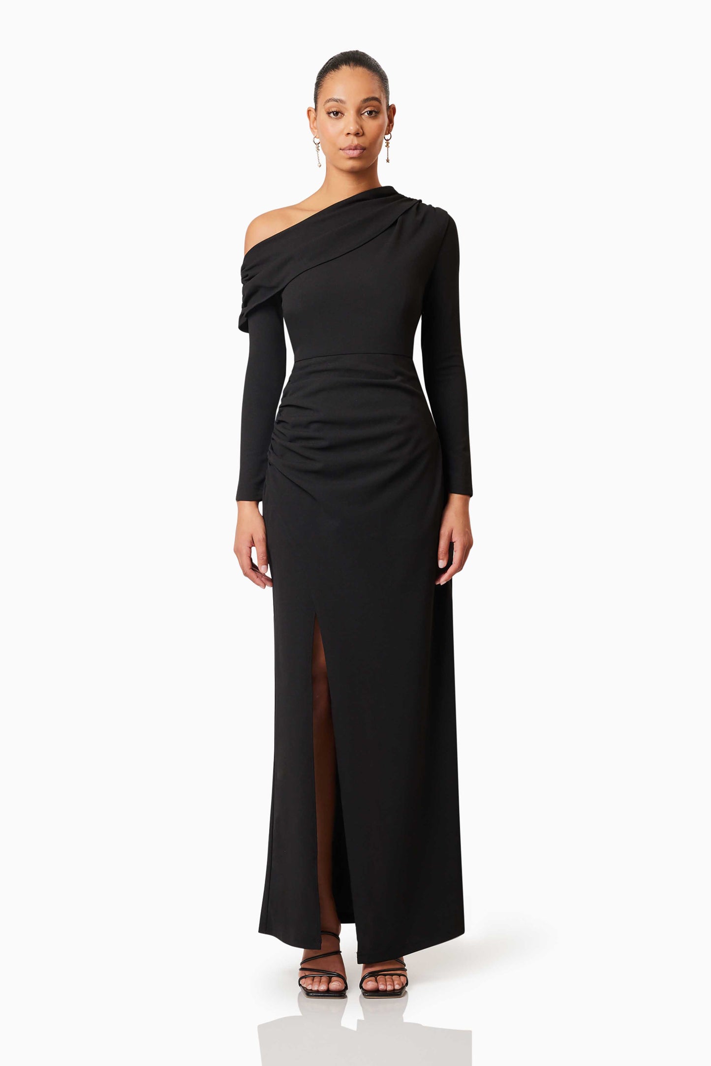 BLACK JAMIE ONE SHOULDER GOWN