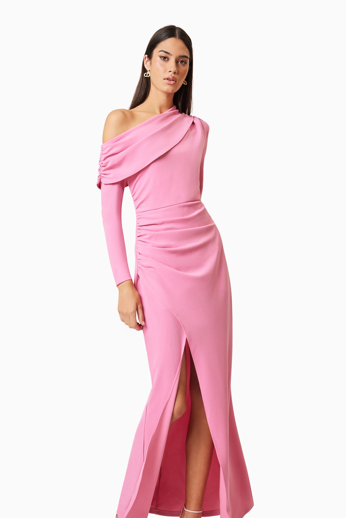 PINK JAMIE ONE SHOULDER GOWN