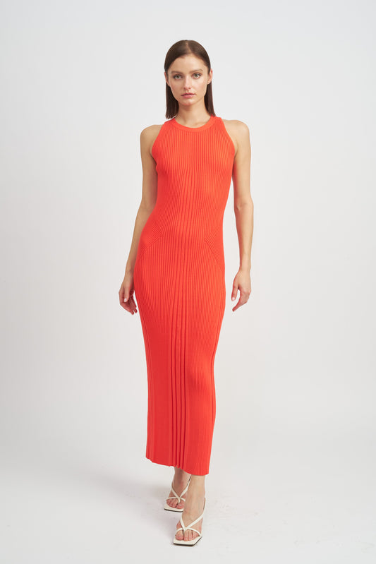 ORANGE TERA KNIT MAXI DRESS
