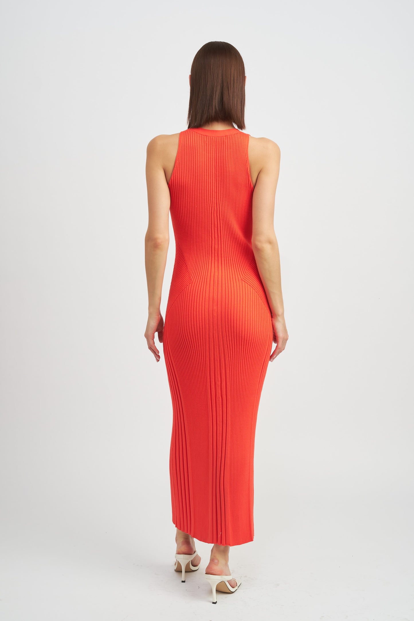 ORANGE TERA KNIT MAXI DRESS