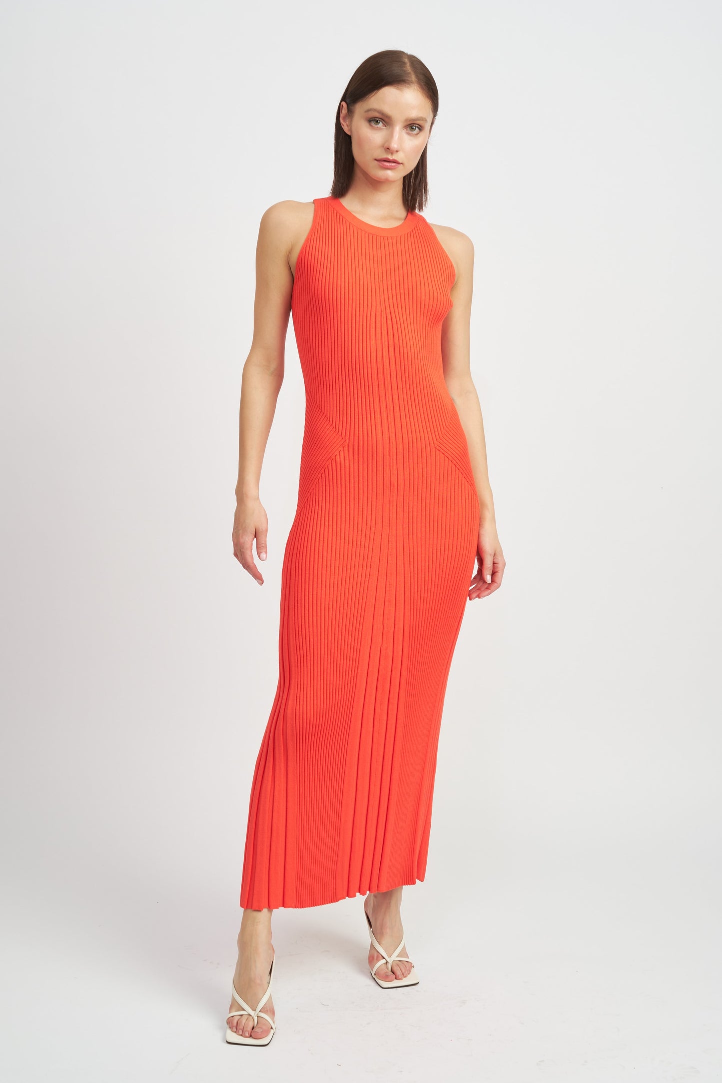 ORANGE TERA KNIT MAXI DRESS