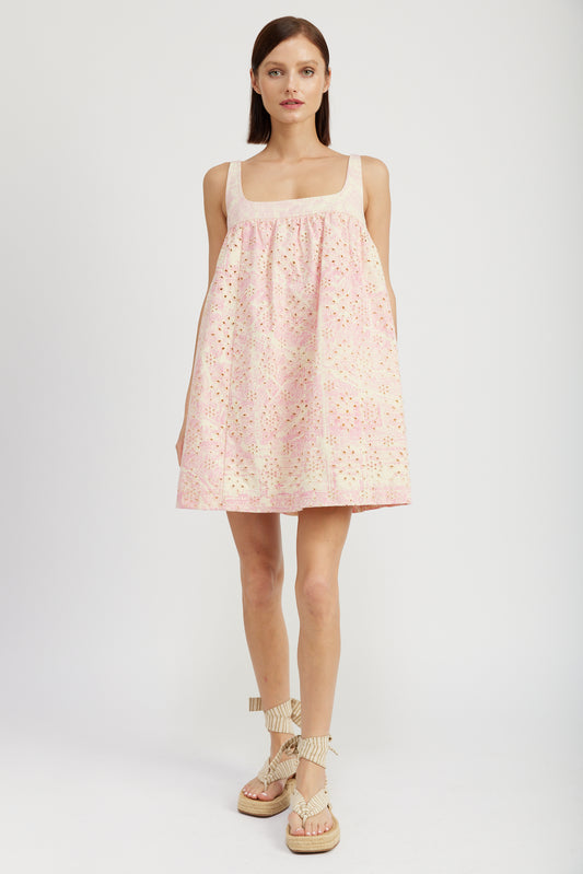 PINK SHAPELESS MINI DRESS