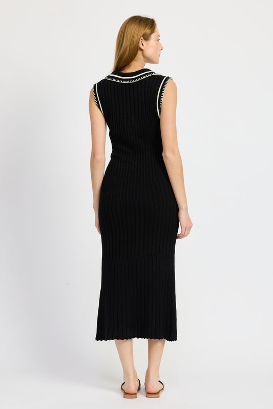 BLACK GRANGER MIDI SWEATER DRESS