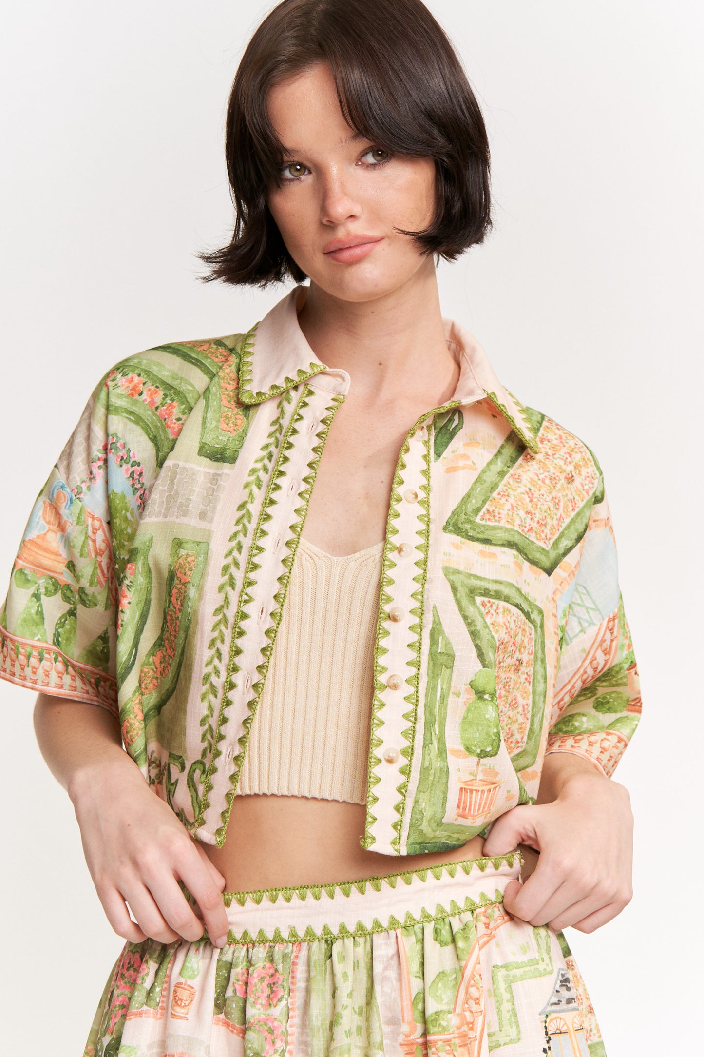 IVORY OLIVE SARIYAH BOXY TOP