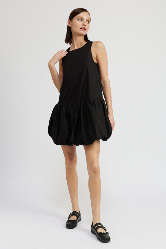 BLACK BUBBLEHEM MINI DRESS
