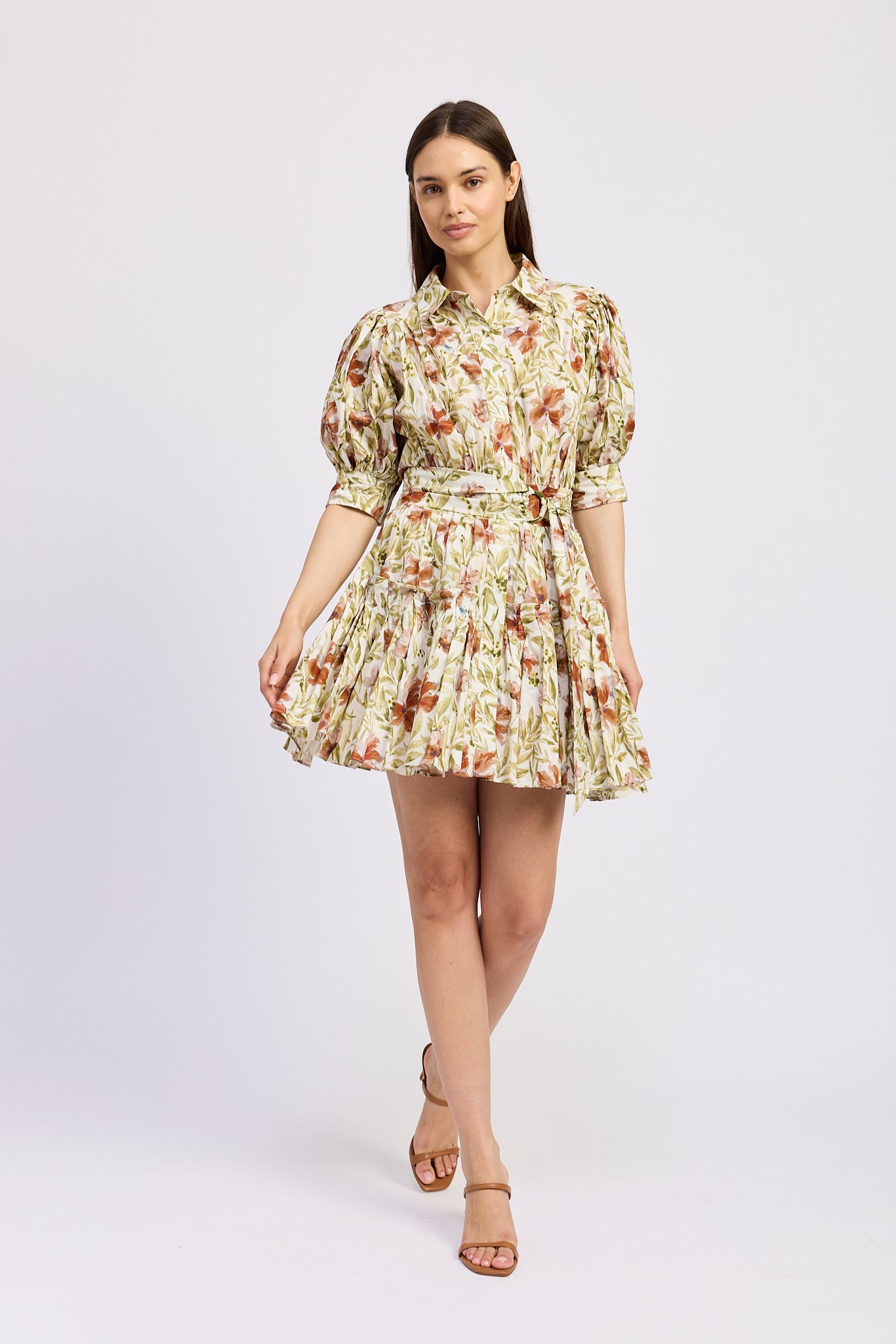 TERRACOTTA MINI SHIRT DRESS