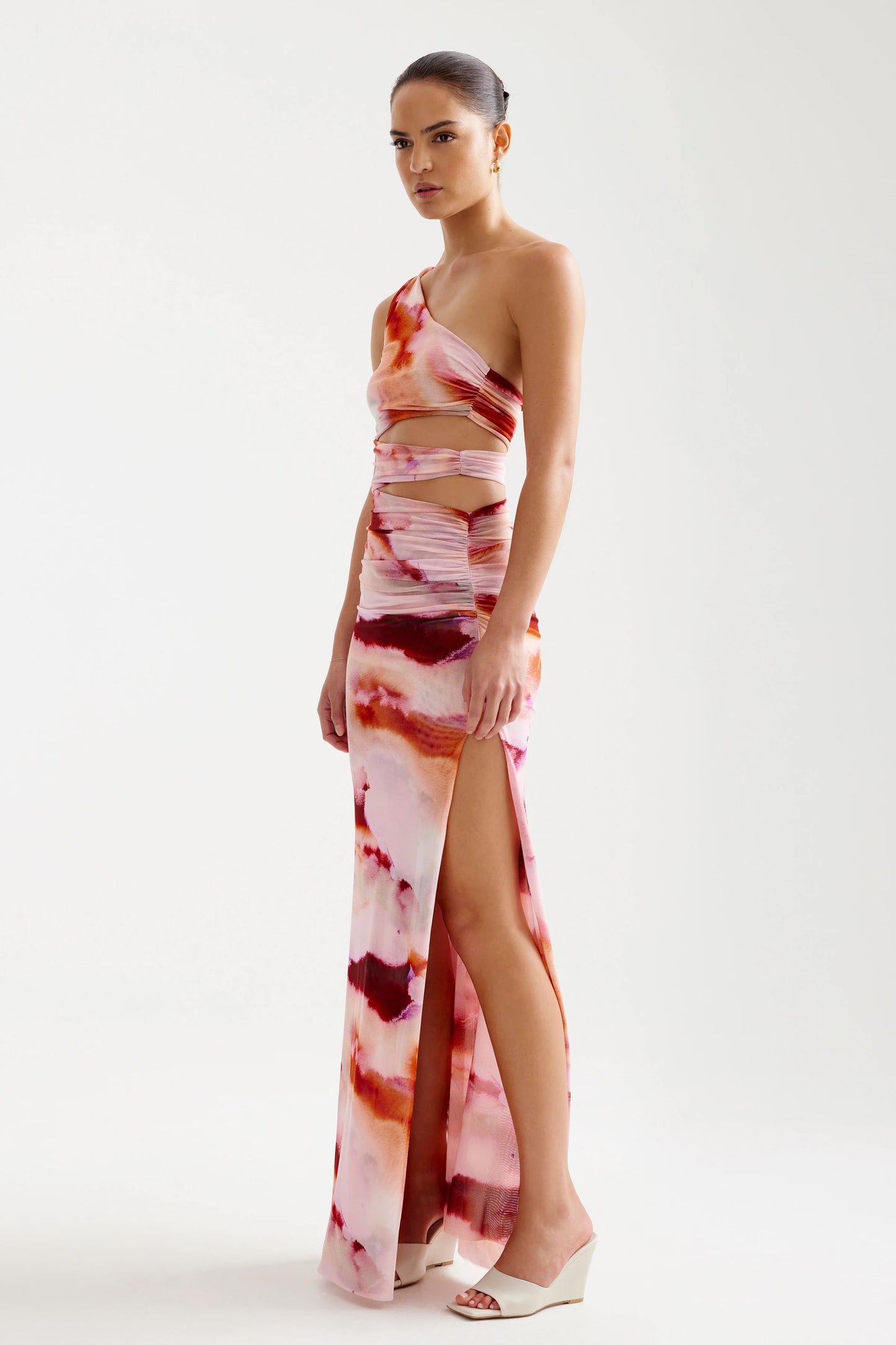 PINK MINERAL PRINT NURI DRESS