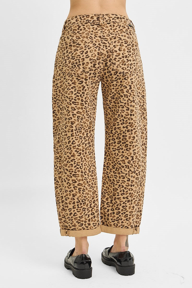 CAMEL LEOPARD DENIM PANT