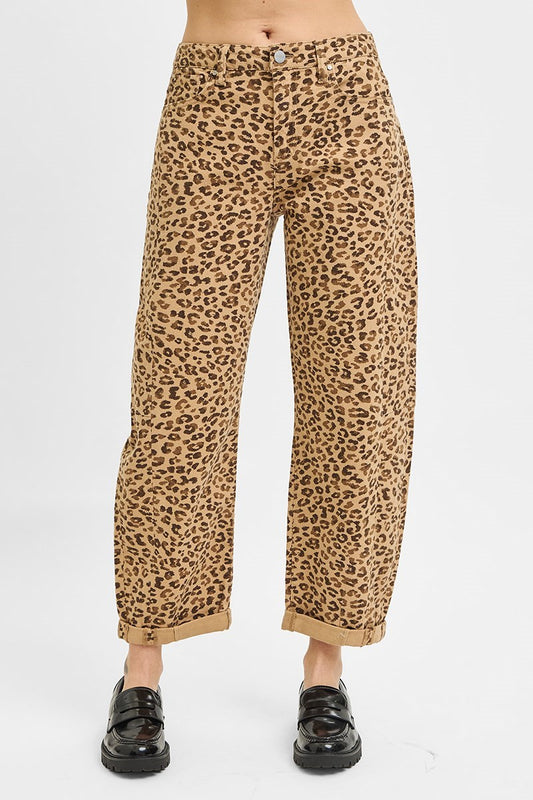 CAMEL LEOPARD DENIM PANT