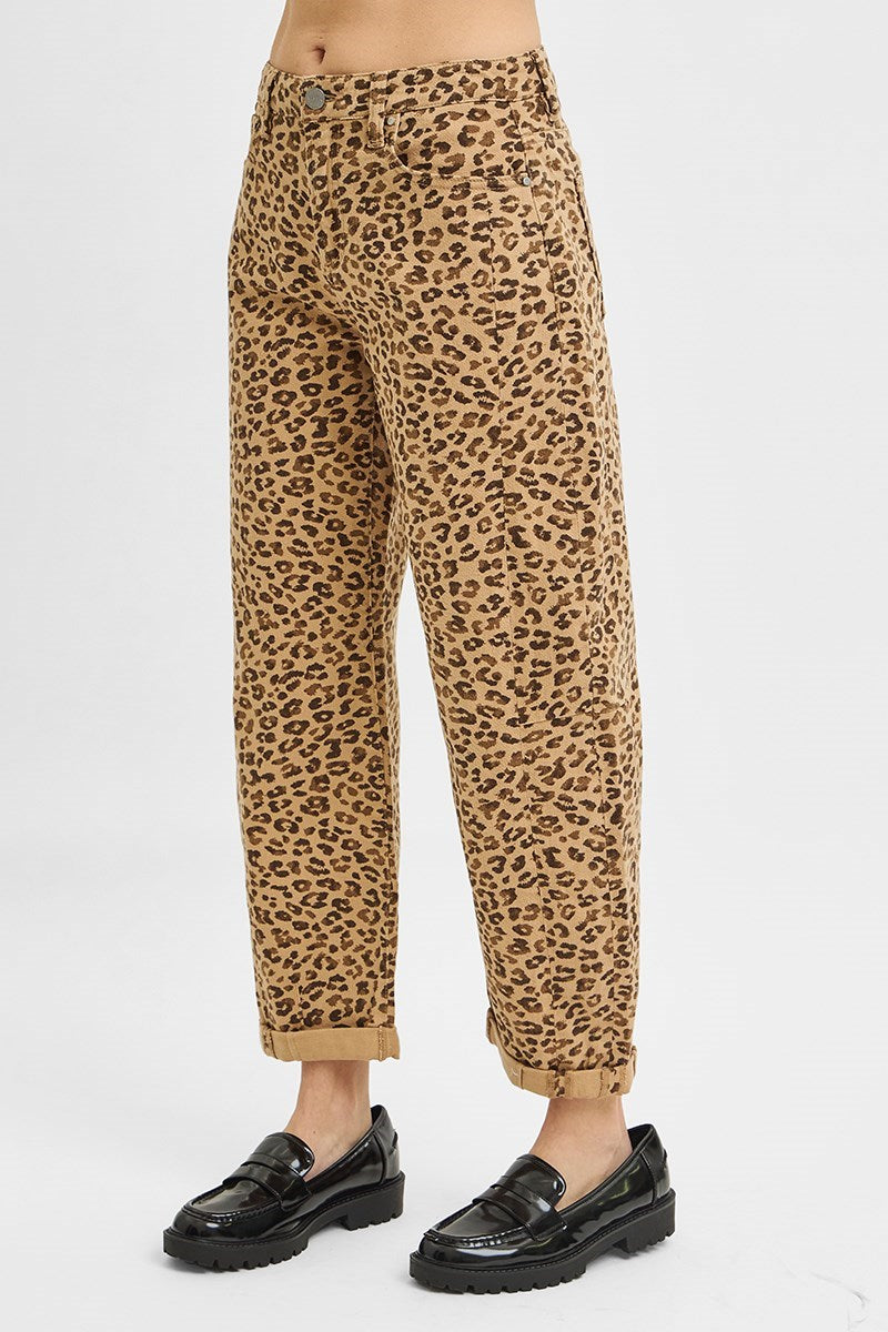 CAMEL LEOPARD DENIM PANT