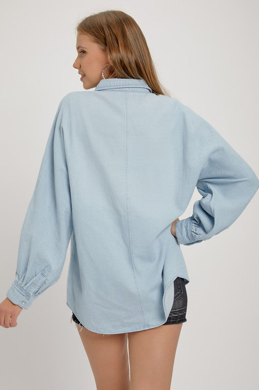 LIGHT DENIM BUTTON TOP