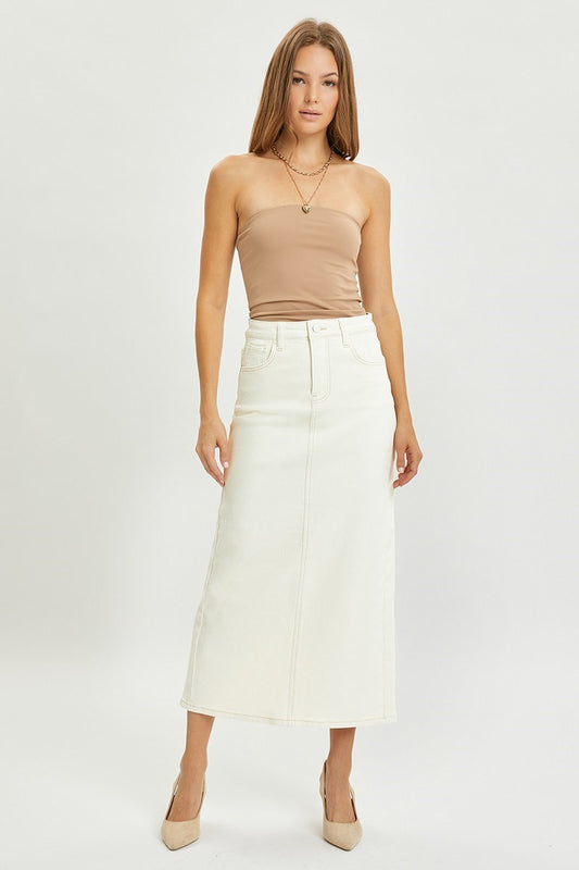 CREAM SLIT MAXI SKIRT