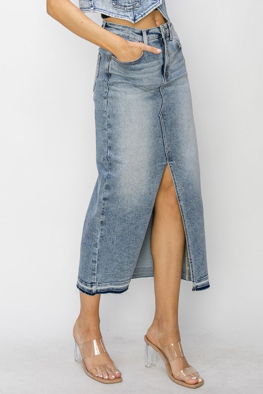 DENIM SPLIT SKIRT