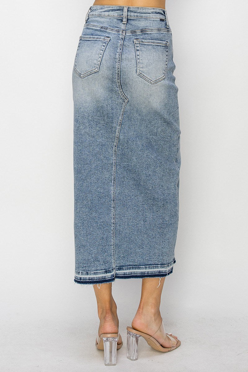 DENIM SPLIT SKIRT