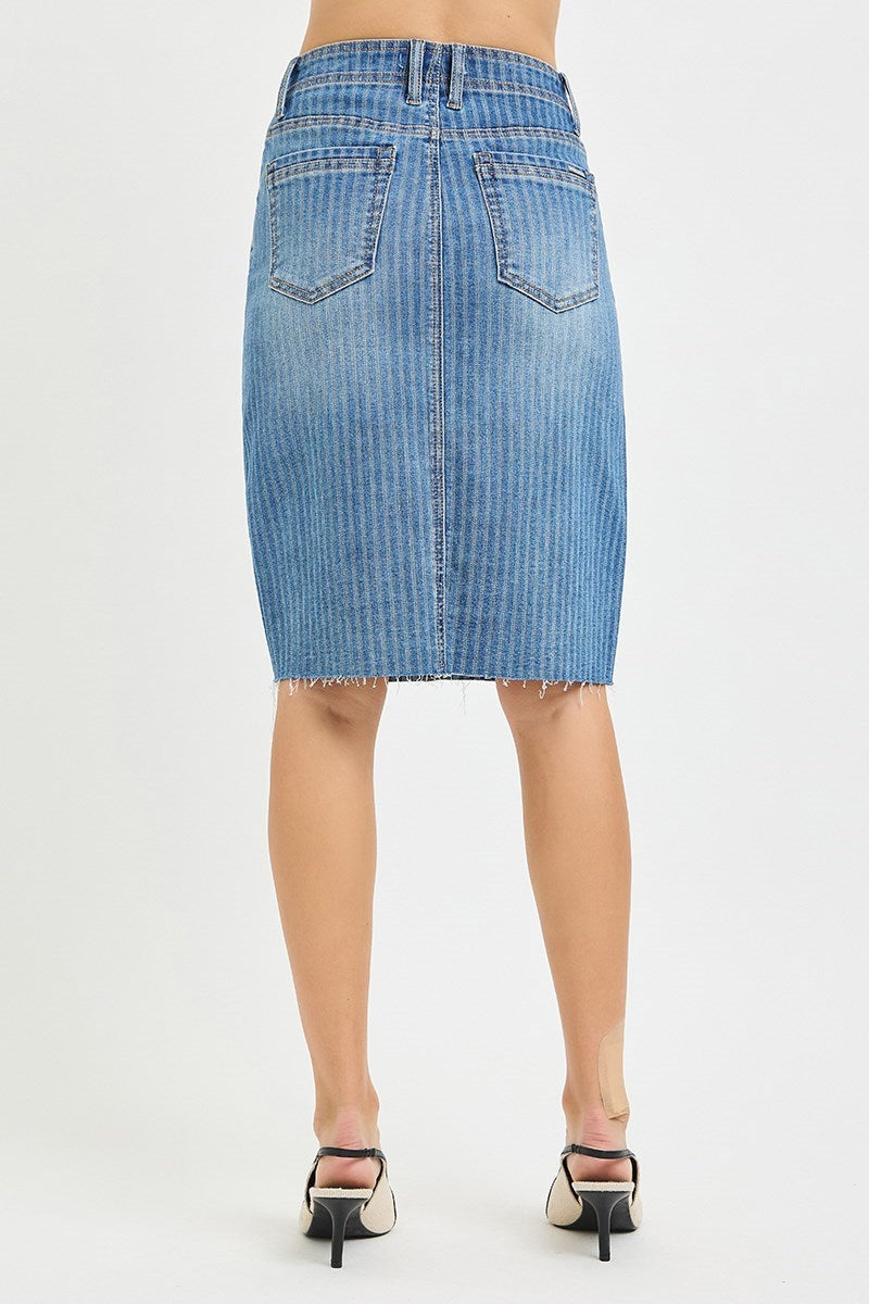 DENIM KNEE LENGTH SKIRT