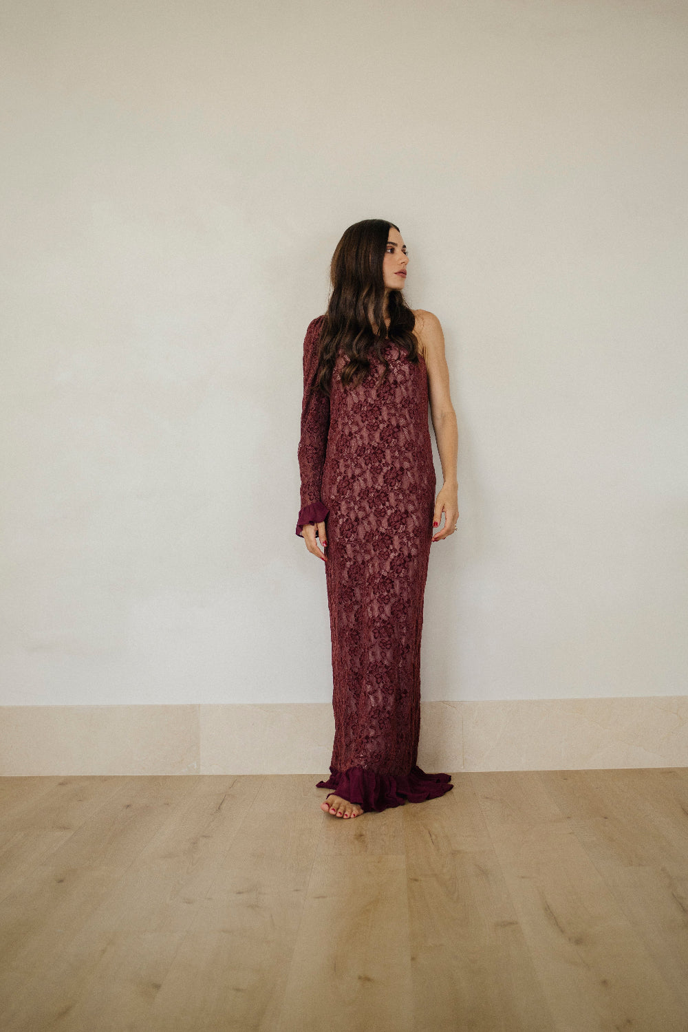 BURGUNDY LUNA DRESS