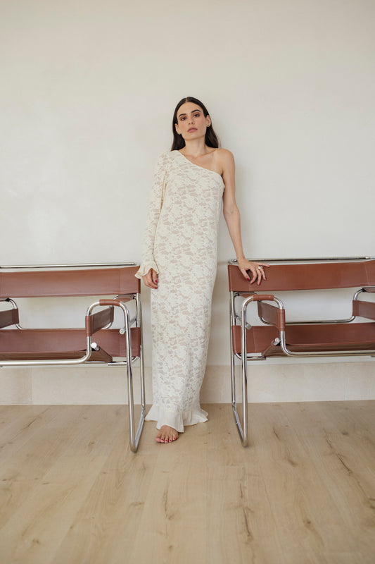 BEIGE LUNA DRESS