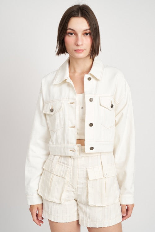 PALISADE WHITE DENIM JACKET